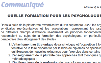 Quelle formation pour les psychologues ?